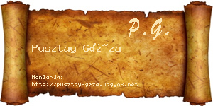 Pusztay Géza névjegykártya