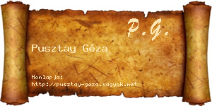 Pusztay Géza névjegykártya